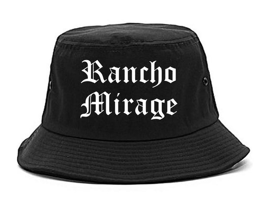 Rancho Mirage California CA Old English Mens Bucket Hat Black
