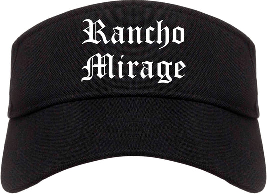 Rancho Mirage California CA Old English Mens Visor Cap Hat Black