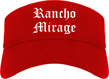 Rancho Mirage California CA Old English Mens Visor Cap Hat Red