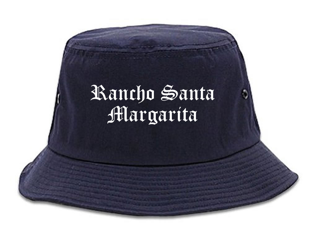Rancho Santa Margarita California CA Old English Mens Bucket Hat Navy Blue