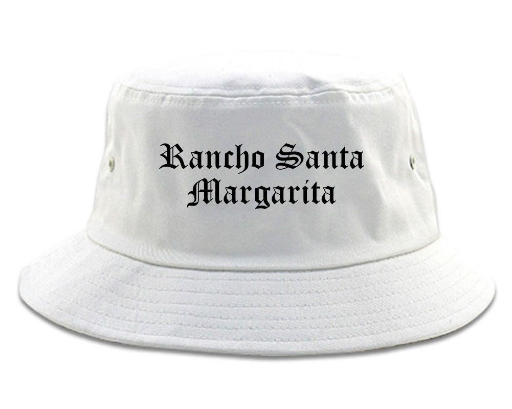 Rancho Santa Margarita California CA Old English Mens Bucket Hat White