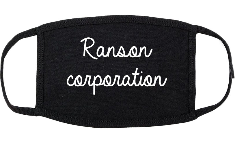 Ranson corporation West Virginia WV Script Cotton Face Mask Black