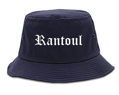 Rantoul Illinois IL Old English Mens Bucket Hat Navy Blue