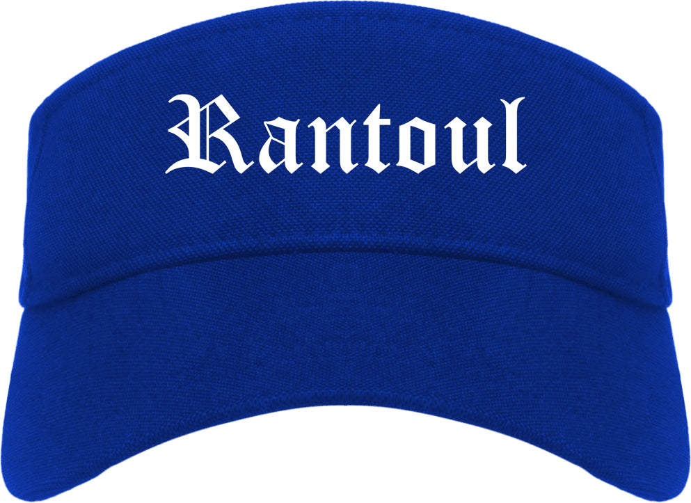 Rantoul Illinois IL Old English Mens Visor Cap Hat Royal Blue
