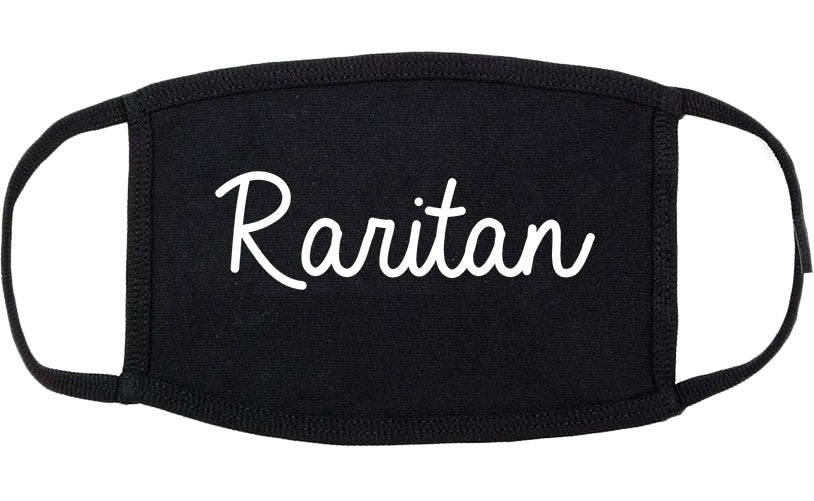 Raritan New Jersey NJ Script Cotton Face Mask Black
