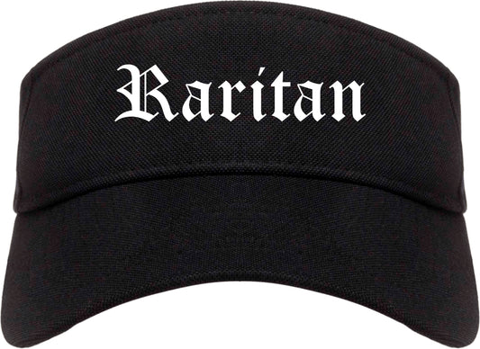 Raritan New Jersey NJ Old English Mens Visor Cap Hat Black