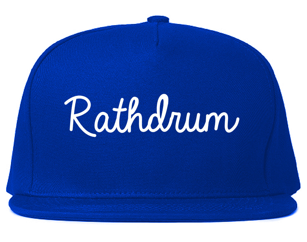 Rathdrum Idaho ID Script Mens Snapback Hat Royal Blue