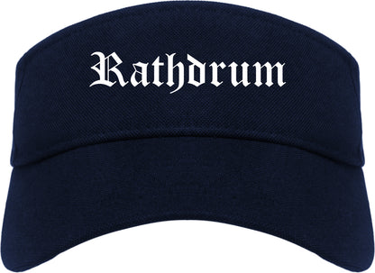 Rathdrum Idaho ID Old English Mens Visor Cap Hat Navy Blue