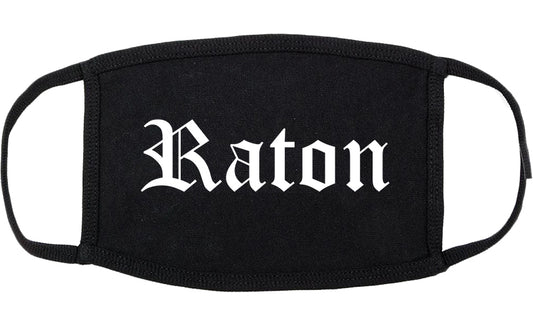 Raton New Mexico NM Old English Cotton Face Mask Black