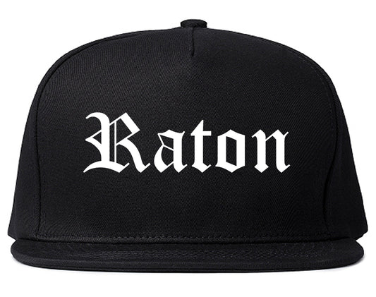 Raton New Mexico NM Old English Mens Snapback Hat Black
