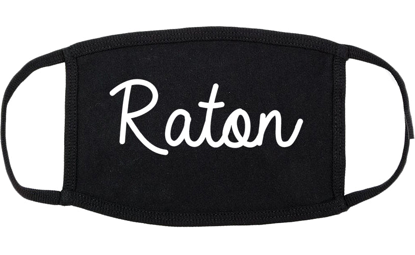 Raton New Mexico NM Script Cotton Face Mask Black