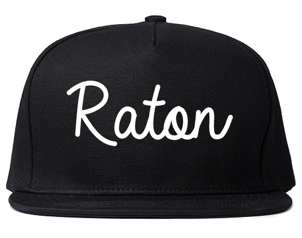 Raton New Mexico NM Script Mens Snapback Hat Black