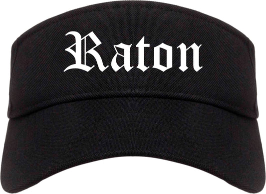 Raton New Mexico NM Old English Mens Visor Cap Hat Black