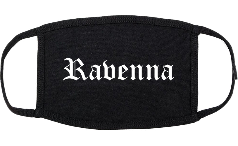 Ravenna Ohio OH Old English Cotton Face Mask Black