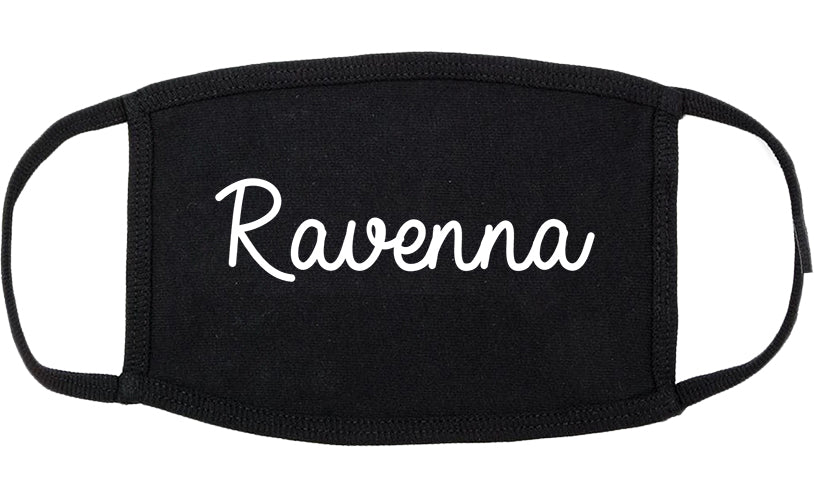 Ravenna Ohio OH Script Cotton Face Mask Black