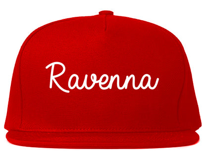 Ravenna Ohio OH Script Mens Snapback Hat Red