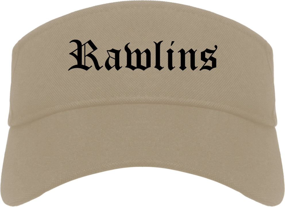 Rawlins Wyoming WY Old English Mens Visor Cap Hat Khaki