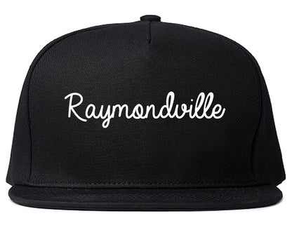 Raymondville Texas TX Script Mens Snapback Hat Black