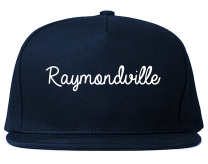Raymondville Texas TX Script Mens Snapback Hat Navy Blue