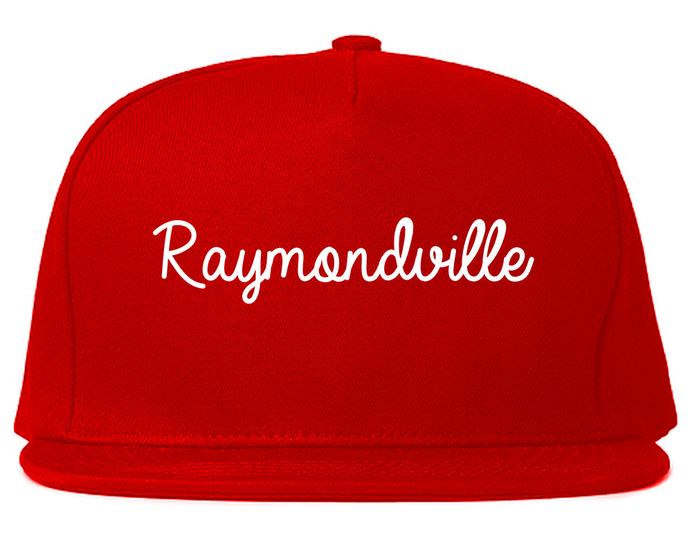 Raymondville Texas TX Script Mens Snapback Hat Red