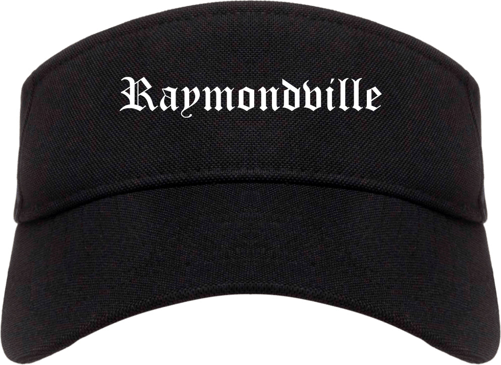 Raymondville Texas TX Old English Mens Visor Cap Hat Black
