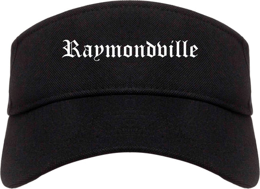 Raymondville Texas TX Old English Mens Visor Cap Hat Black