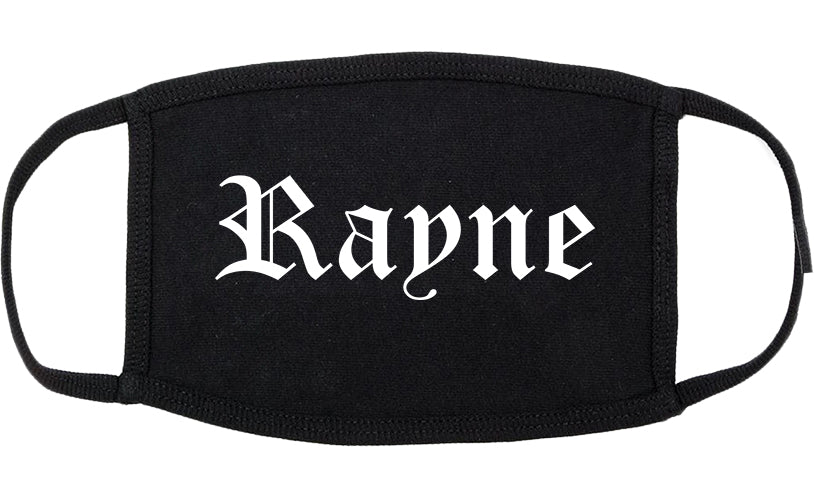 Rayne Louisiana LA Old English Cotton Face Mask Black