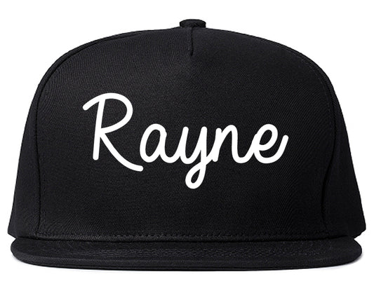 Rayne Louisiana LA Script Mens Snapback Hat Black