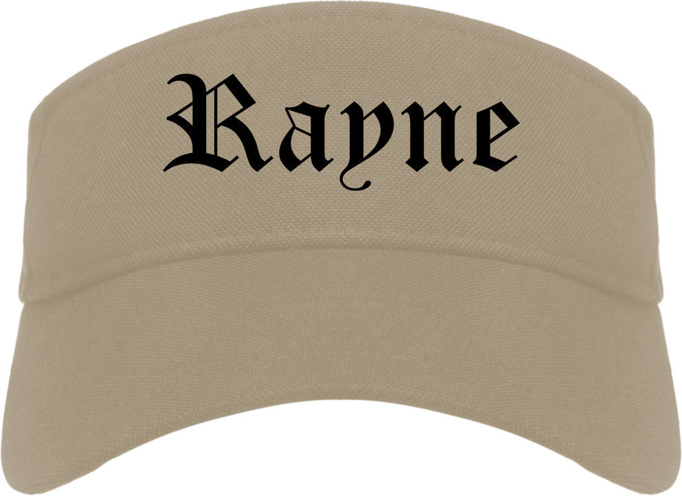 Rayne Louisiana LA Old English Mens Visor Cap Hat Khaki