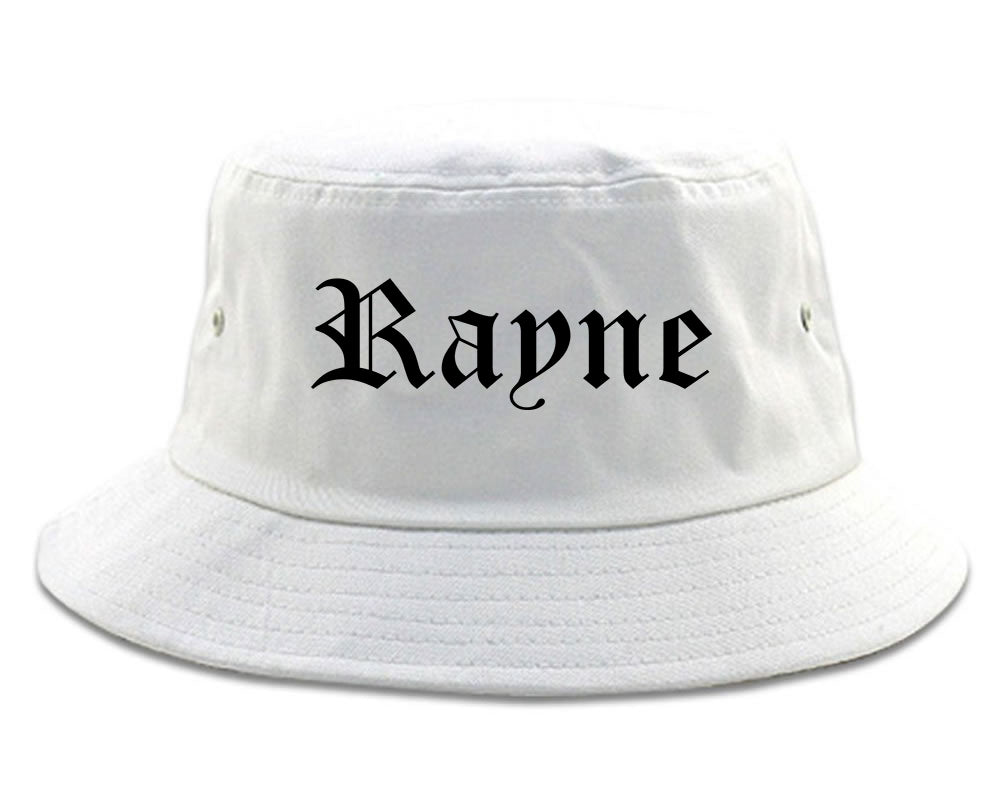 Rayne Louisiana LA Old English Mens Bucket Hat White