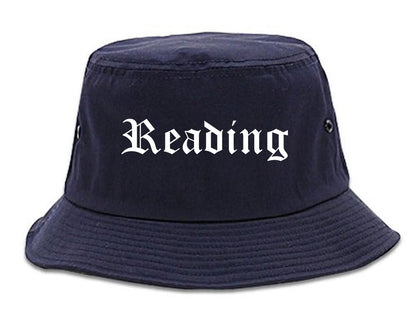 Reading Ohio OH Old English Mens Bucket Hat Navy Blue