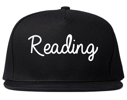 Reading Ohio OH Script Mens Snapback Hat Black