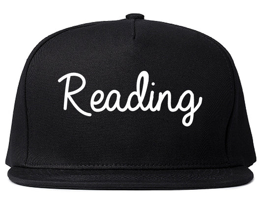 Reading Ohio OH Script Mens Snapback Hat Black