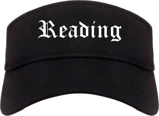 Reading Ohio OH Old English Mens Visor Cap Hat Black