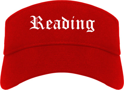 Reading Ohio OH Old English Mens Visor Cap Hat Red