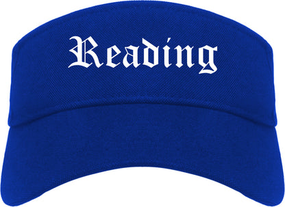 Reading Ohio OH Old English Mens Visor Cap Hat Royal Blue