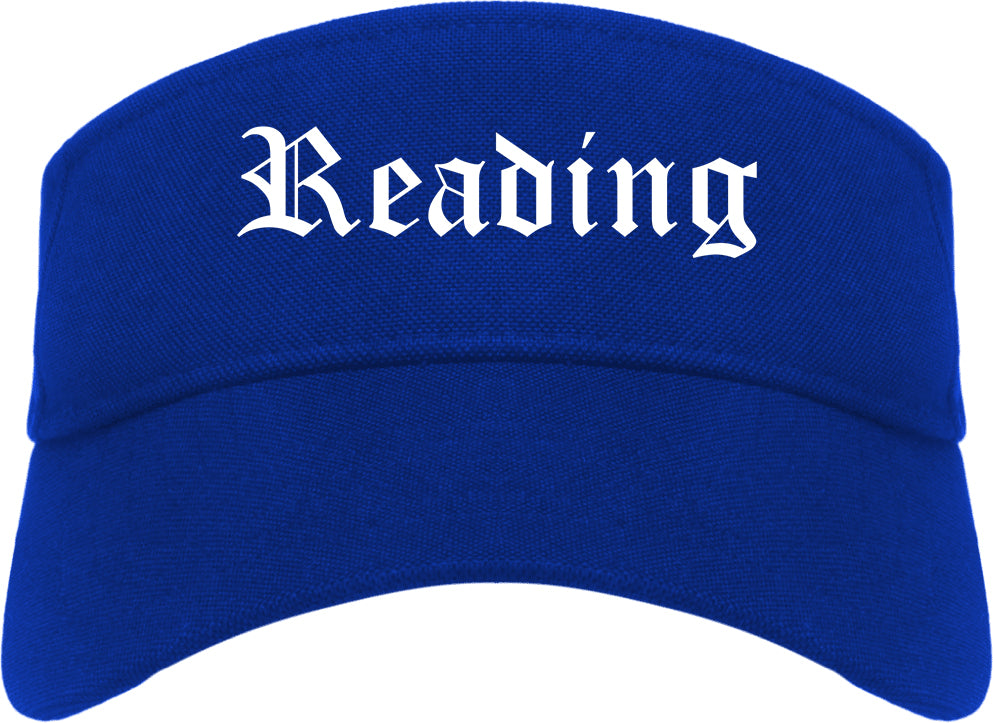 Reading Pennsylvania PA Old English Mens Visor Cap Hat Royal Blue