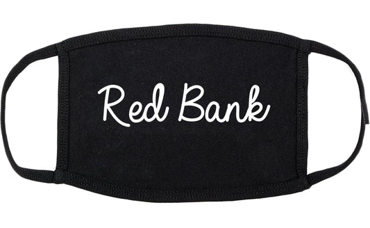Red Bank New Jersey NJ Script Cotton Face Mask Black