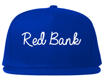 Red Bank New Jersey NJ Script Mens Snapback Hat Royal Blue