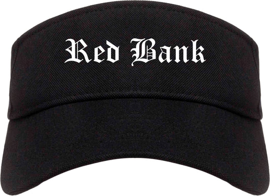 Red Bank New Jersey NJ Old English Mens Visor Cap Hat Black