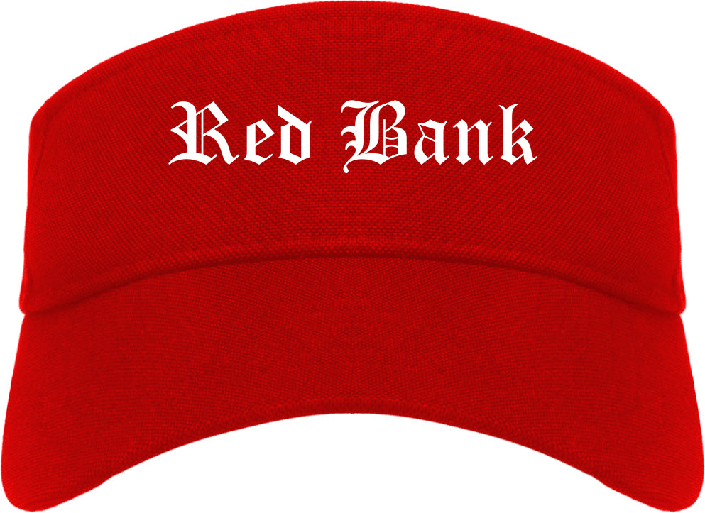 Red Bank Tennessee TN Old English Mens Visor Cap Hat Red