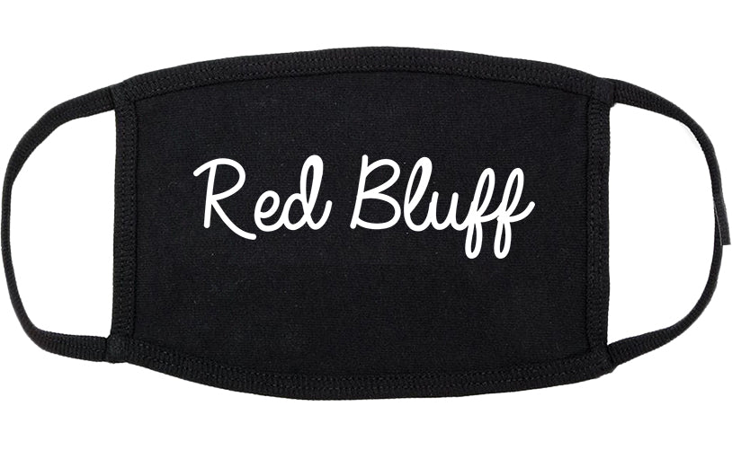 Red Bluff California CA Script Cotton Face Mask Black