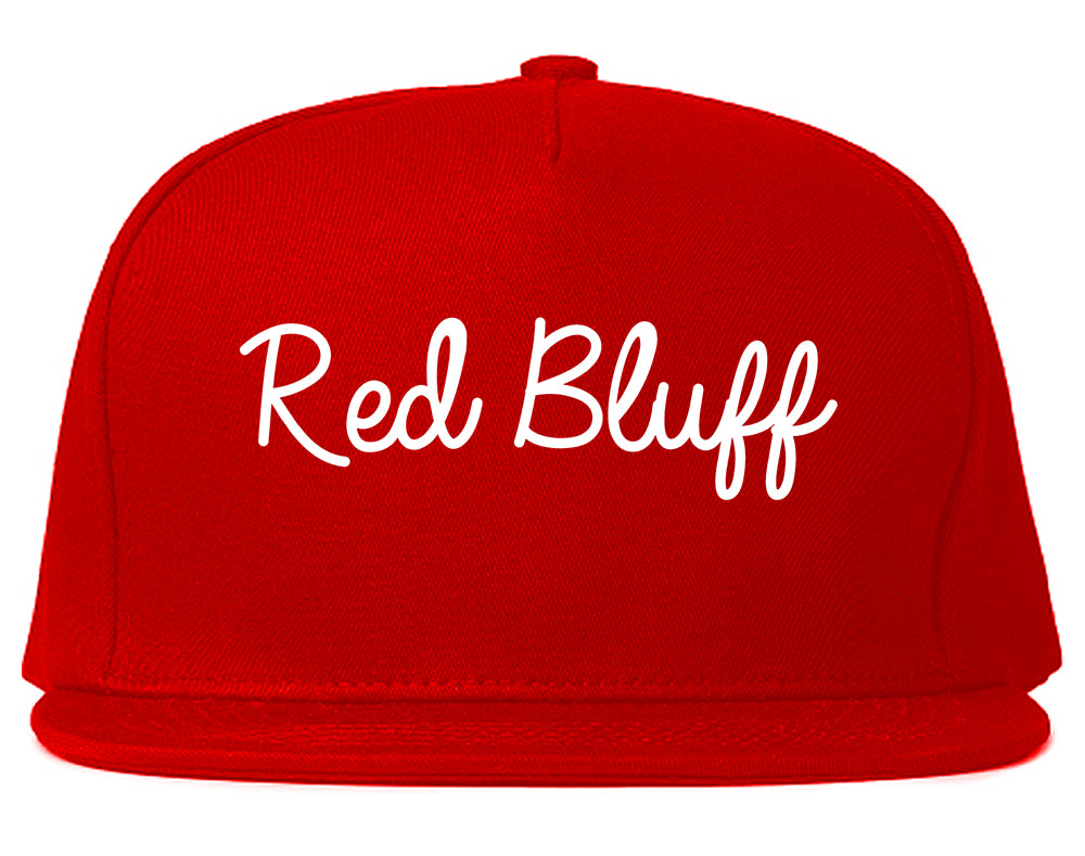 Red Bluff California CA Script Mens Snapback Hat Red
