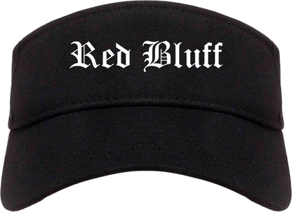 Red Bluff California CA Old English Mens Visor Cap Hat Black
