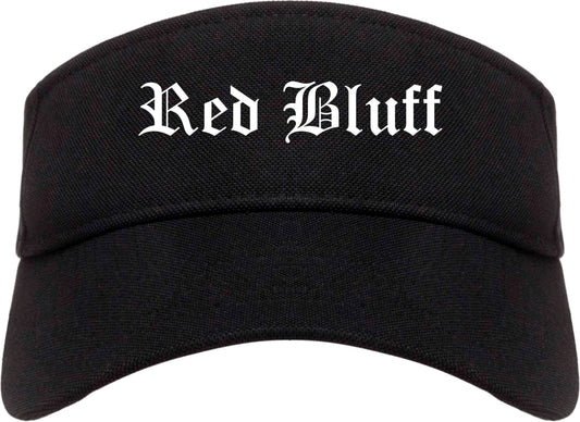 Red Bluff California CA Old English Mens Visor Cap Hat Black