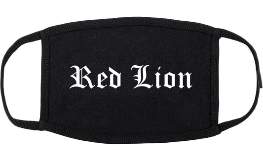 Red Lion Pennsylvania PA Old English Cotton Face Mask Black