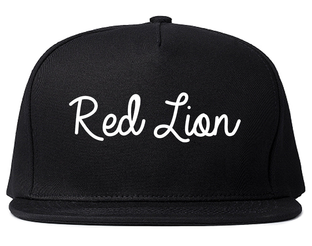 Red Lion Pennsylvania PA Script Mens Snapback Hat Black