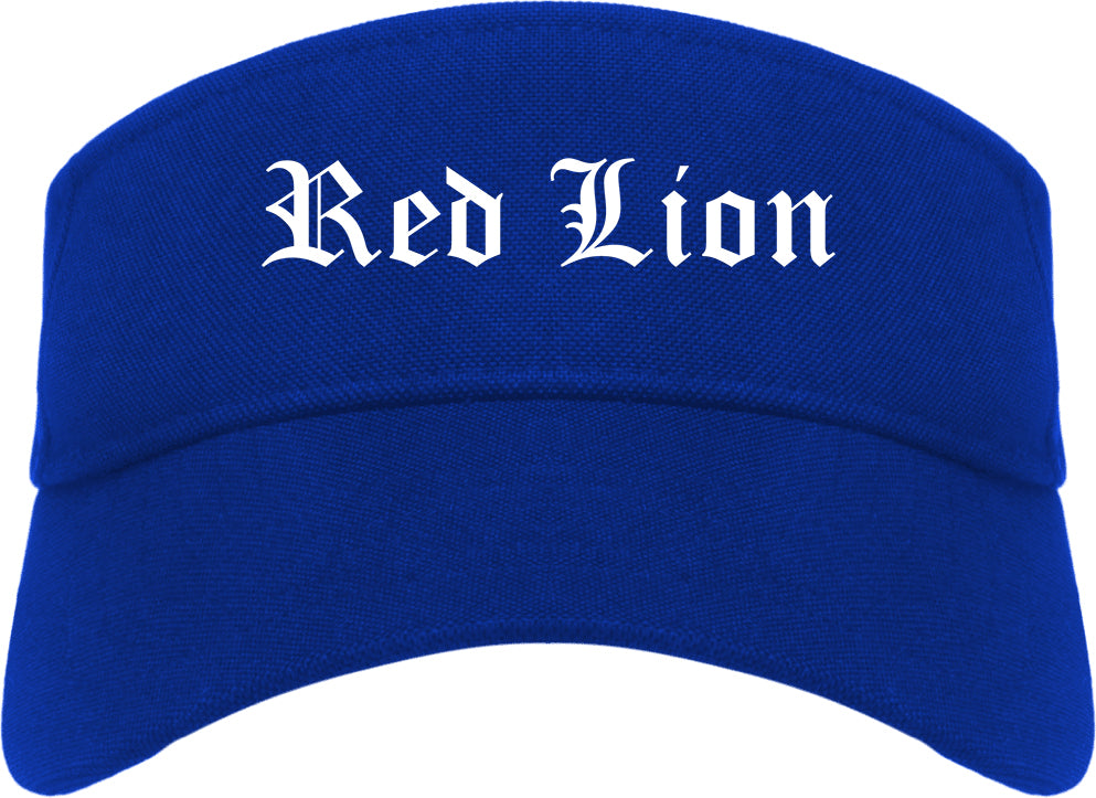 Red Lion Pennsylvania PA Old English Mens Visor Cap Hat Royal Blue