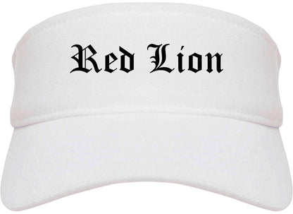 Red Lion Pennsylvania PA Old English Mens Visor Cap Hat White