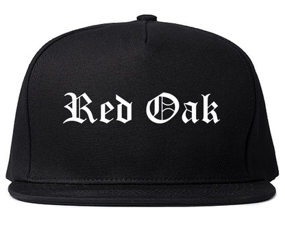 Red Oak Iowa IA Old English Mens Snapback Hat Black
